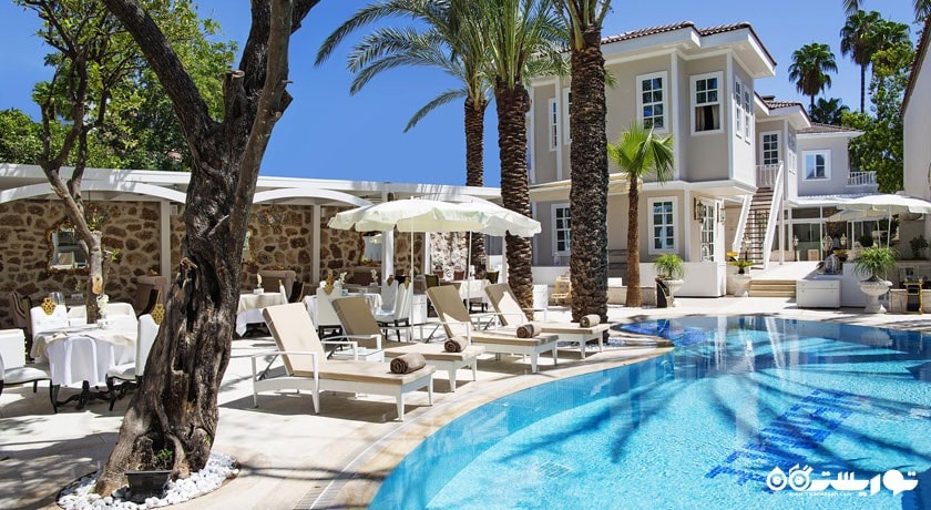 نمایی از استخر روباز هتل